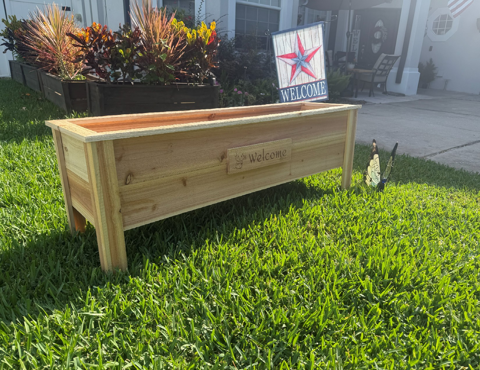 The Standard handcrafted cedar patio planter box